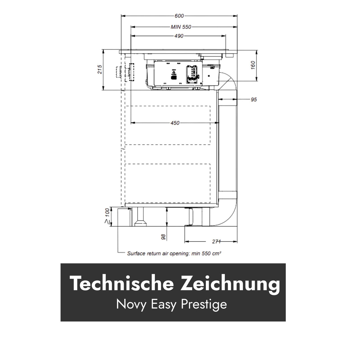 Novy Easy Prestige 90 cm Schwarz