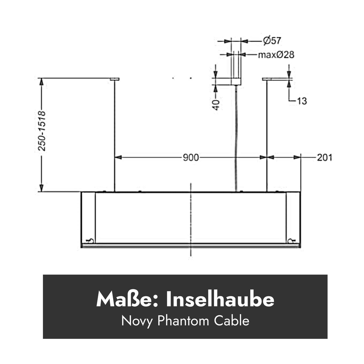Novy Inselhaube Phantom Frame/Cable
