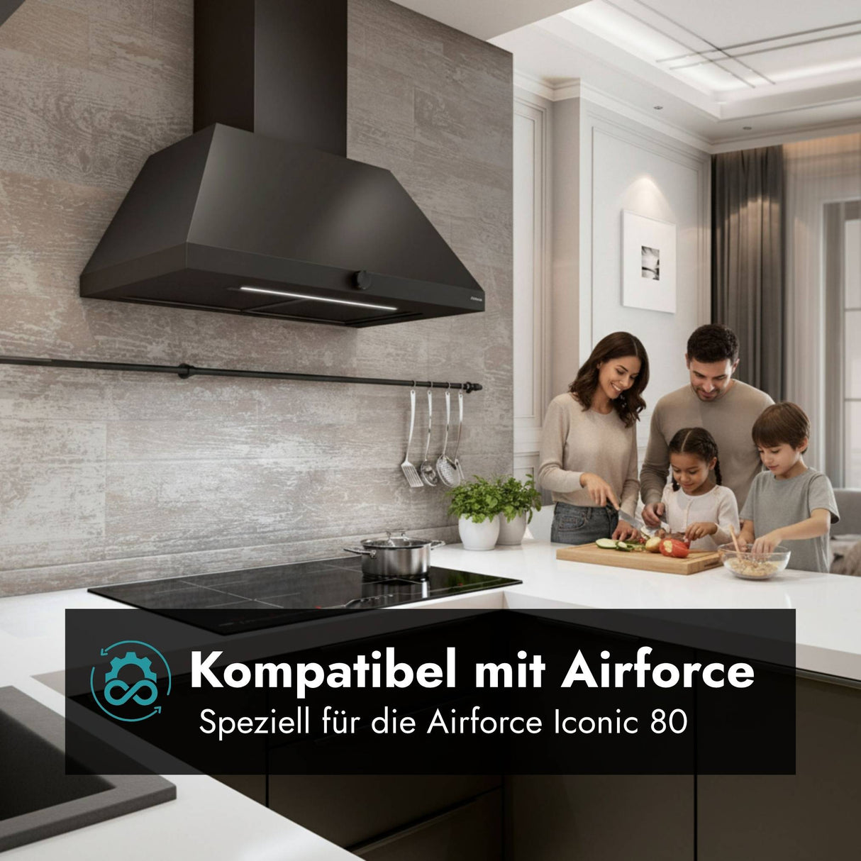 Airforce Kamin schwarz (für die Iconic 80)