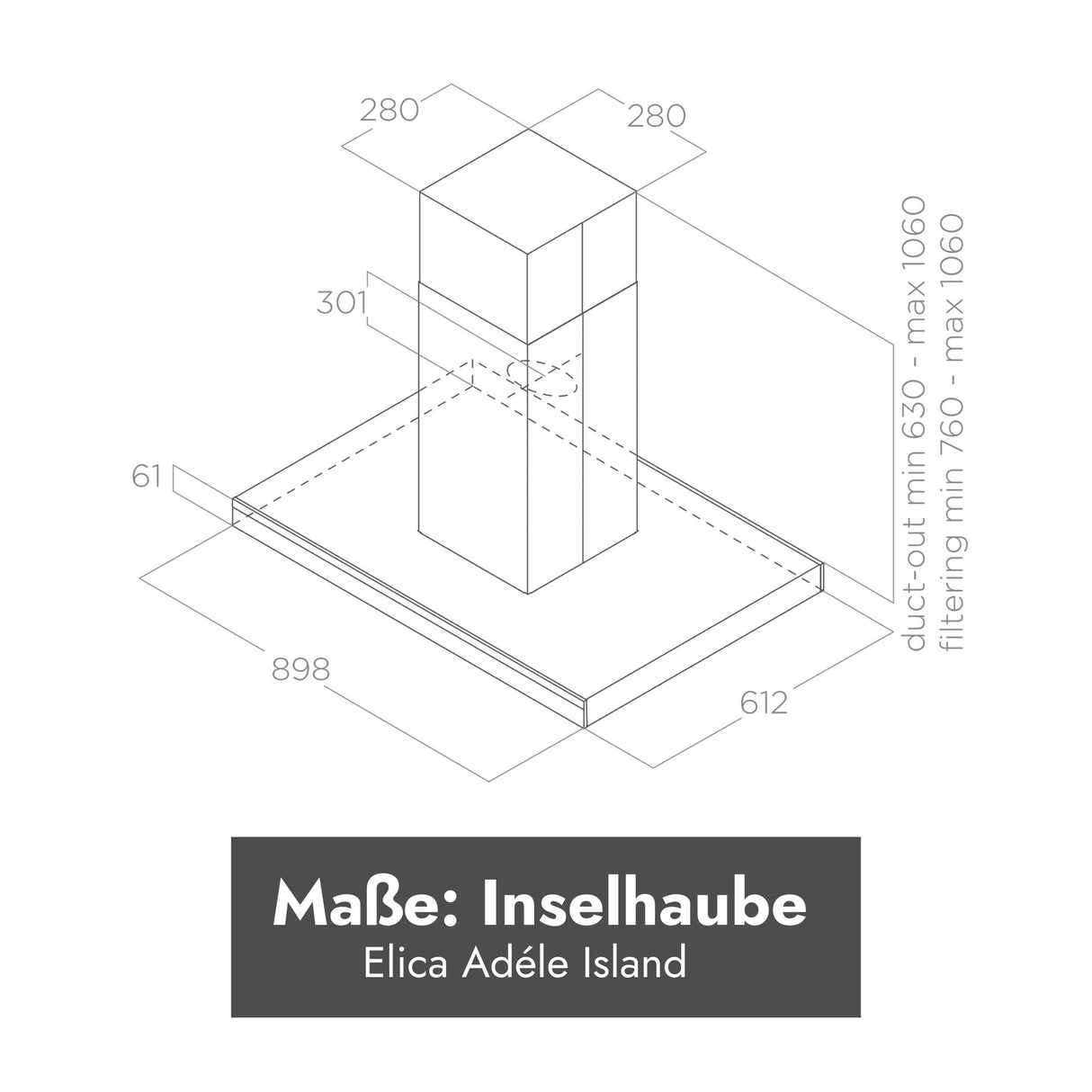 Elica Adele Inselhaube – Leise Design-Dunstabzugshaube