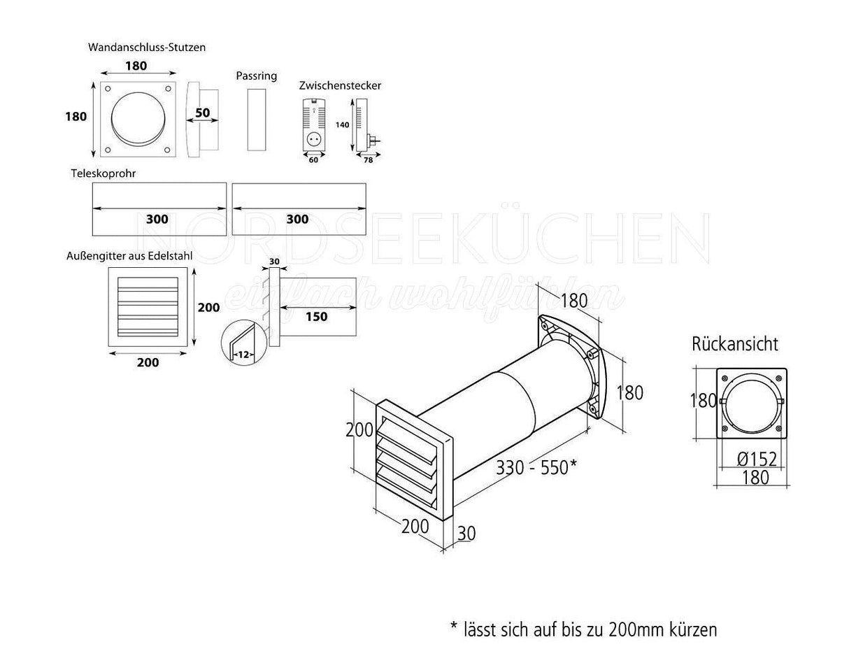 Air-Circle Aeroboy Inox Mauerkasten 150 mm Edelstahl