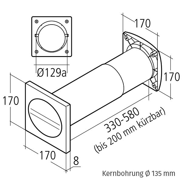 Aircircle Aeroboy Mauerkasten 125 mm