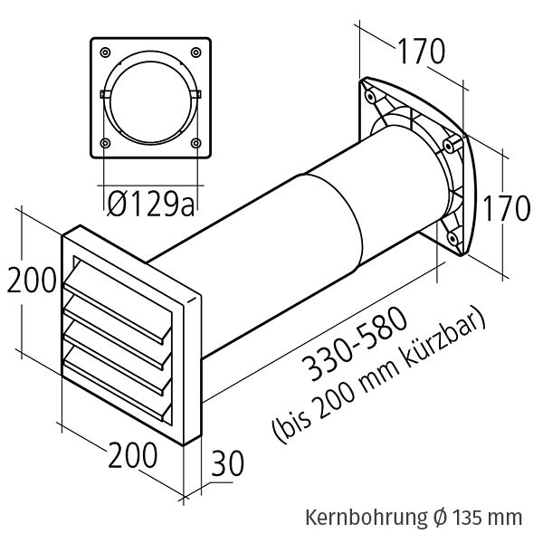 Elektrischer Mauerkasten Aeroyboy 125 mm
