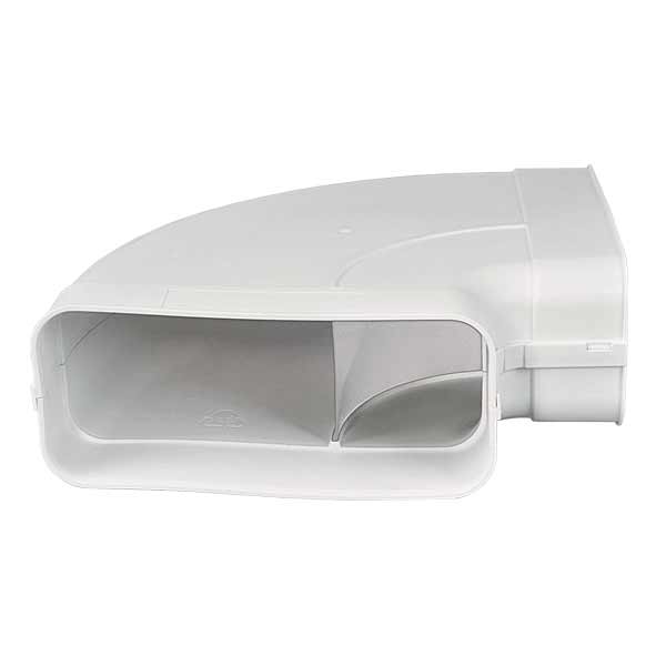 Flachkanal mit Muffe als 90°-Bogen