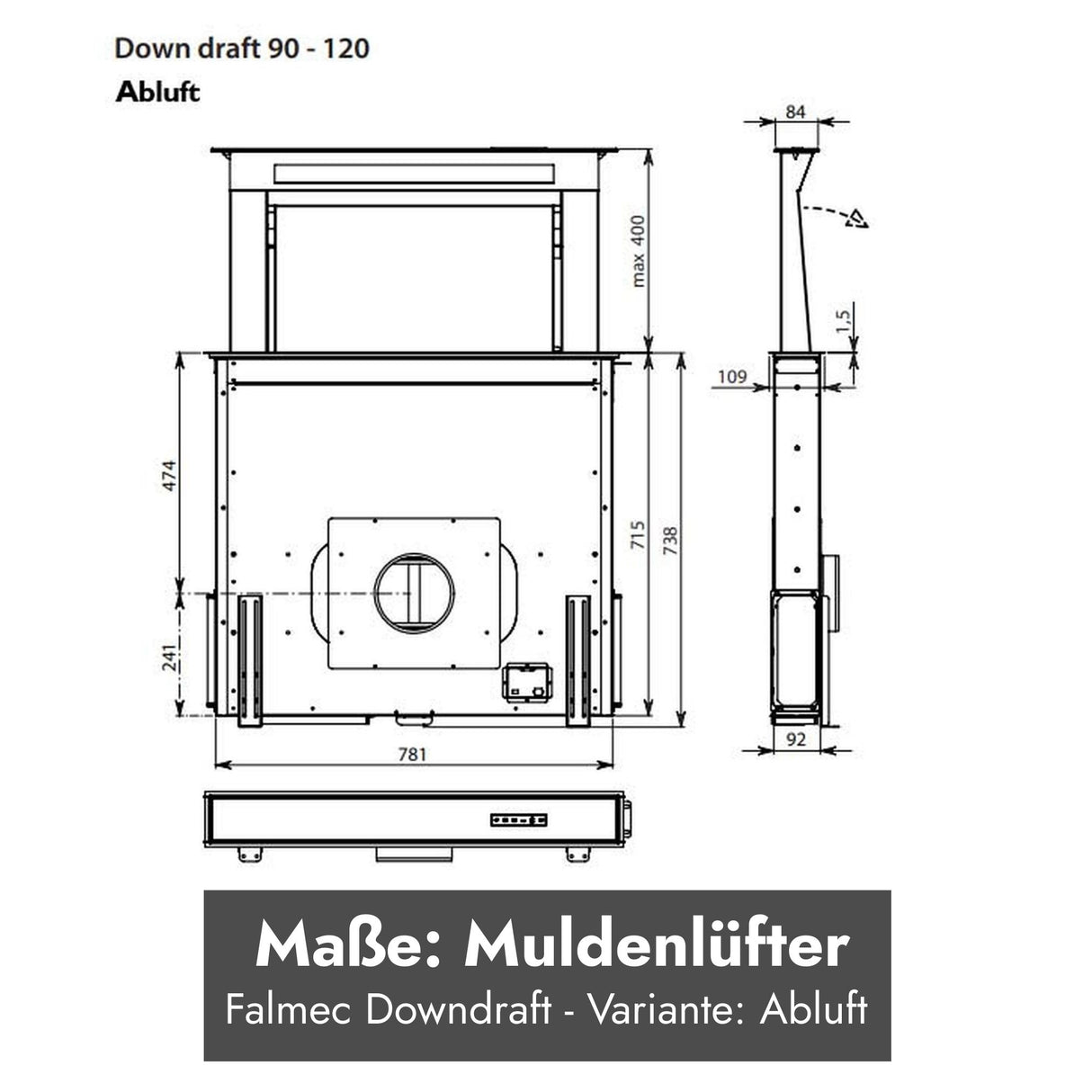 Falmec Downdraft Tischhaube