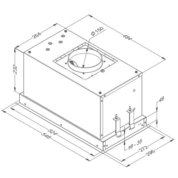 Novy Lüfterbaustein Essence Edelstahl
