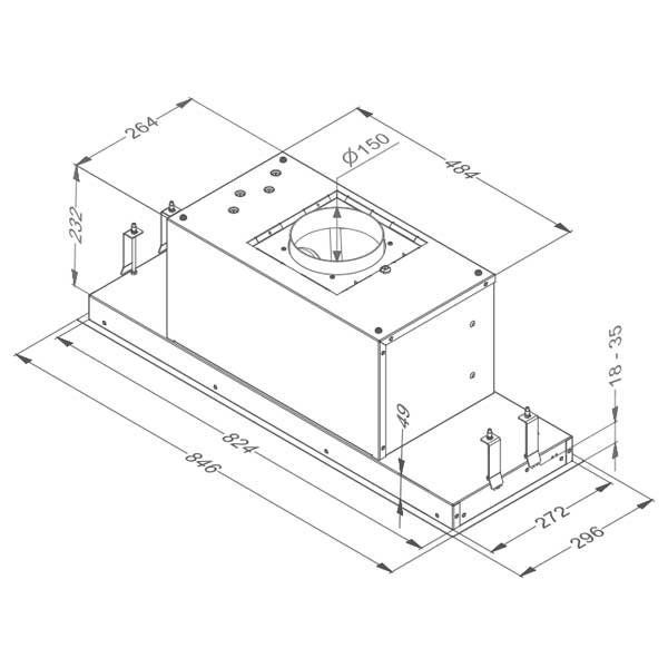 Novy Lüfterbaustein Essence Edelstahl