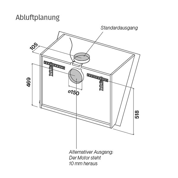 Kopffreihaube Quasar von Falmec Schwarz oder Weiß
