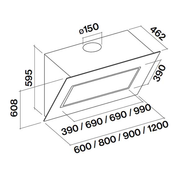 Kopffreihaube Quasar von Falmec Schwarz oder Weiß