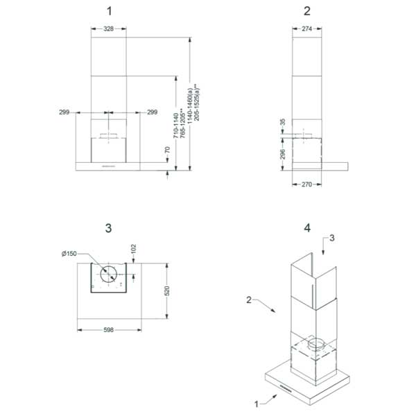Novy Salsa Wandhaube mit Randabsaugung