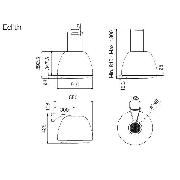 Design-Umlufthaube Elica Edith