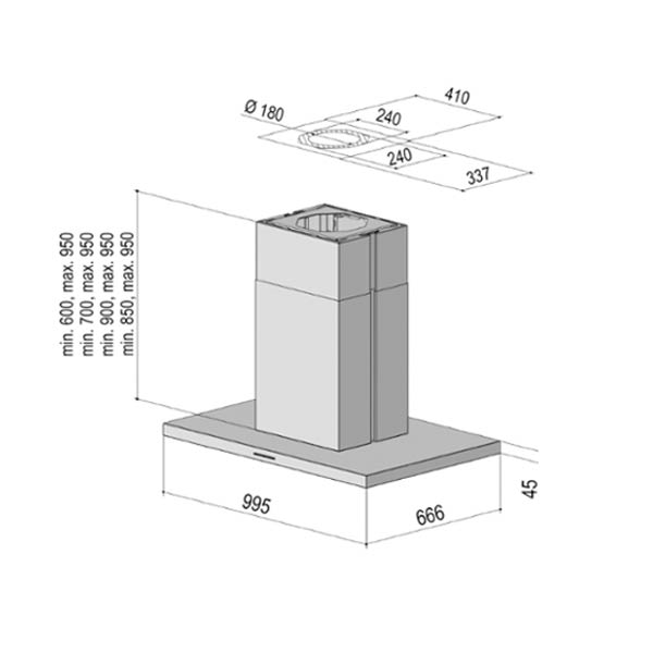 Berbel Smartline BIH 100 ST Inselhaube