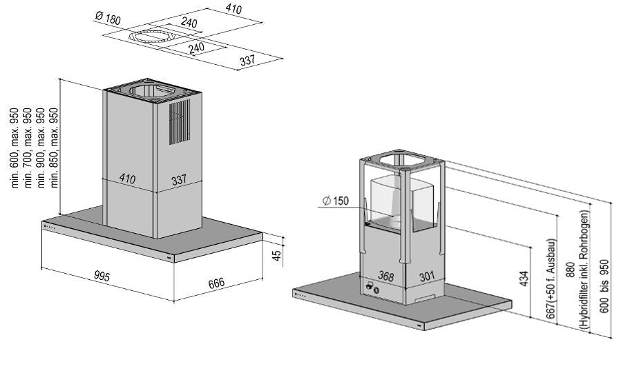 Berbel Inselhaube Glassline BIH GL