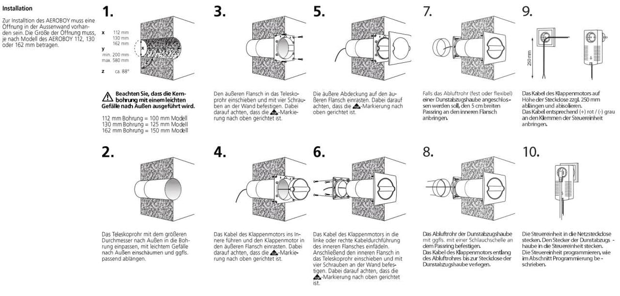 Aircircle Aeroboy Mauerkasten 125 mm
