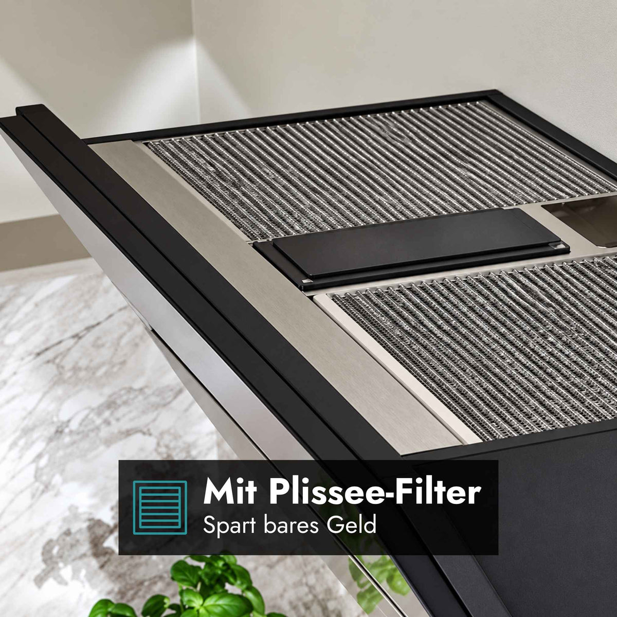 Berbel Shapeline BKH SL Kopffreihaube mit integrierten Plissee-Filtern für den Umluftbetrieb.