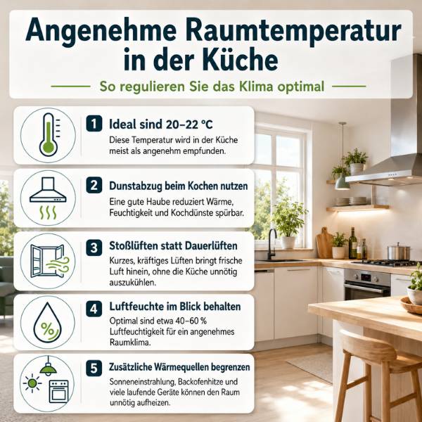 Angenehme Raumtemperatur in der Küche: So regulieren Sie das Klima optimal
