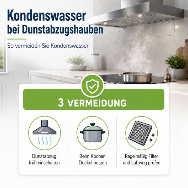 Kondenswasser bei Dunstabzugshauben: Ursachen, Lösungen und Vermeidung