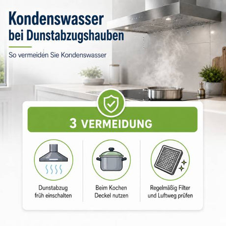 Kondenswasser bei Dunstabzugshauben: Ursachen, Lösungen und Vermeidung