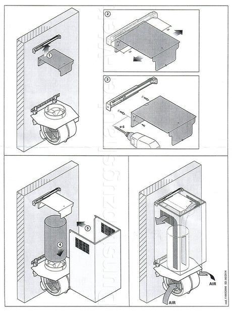 Umluftweiche Wandhauben (breit) Falmec 272x189x75mm
