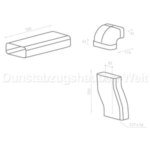 Berbel Abluft-Set DL für Dunstabzugshauben