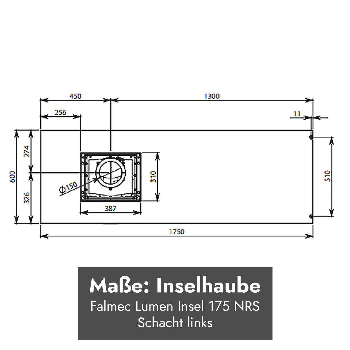 Falmec Lumen Inselhaube NRS 175
