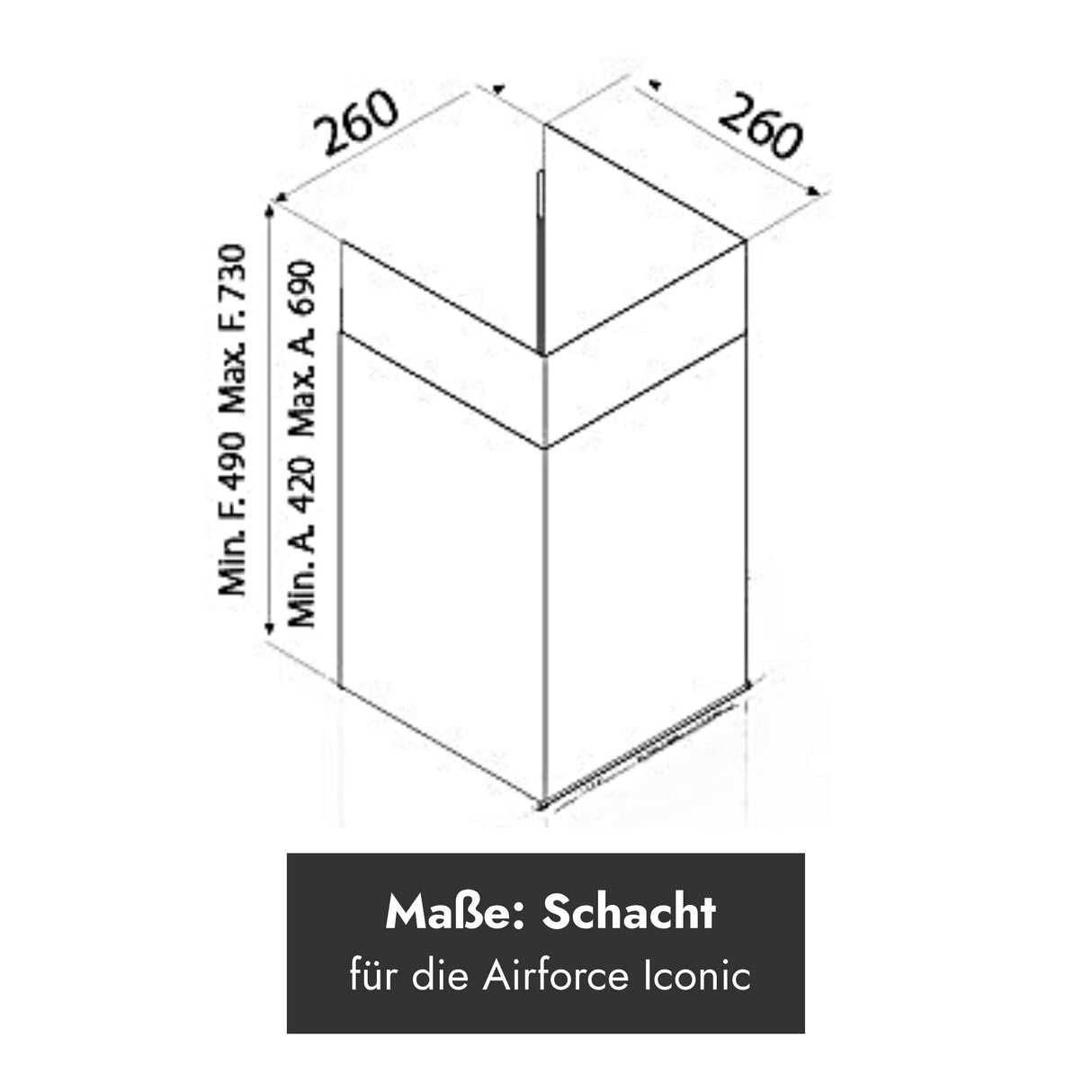 Airforce Kamin schwarz (für die Iconic 80)