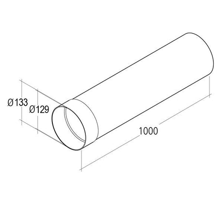 Rundrohr 100 cm lang 125 mm Durchmesser