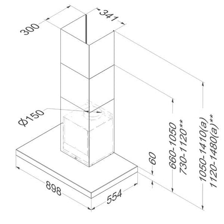 Schachtverlängerung Edelstahl für Novy