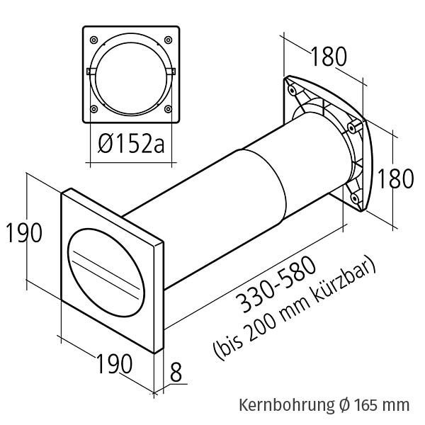 Aircircle Aeroboy Mauerkasten 150 mm