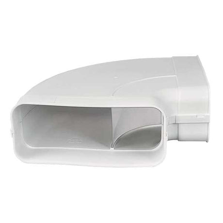 Flachkanal mit Muffe als 90°-Bogen