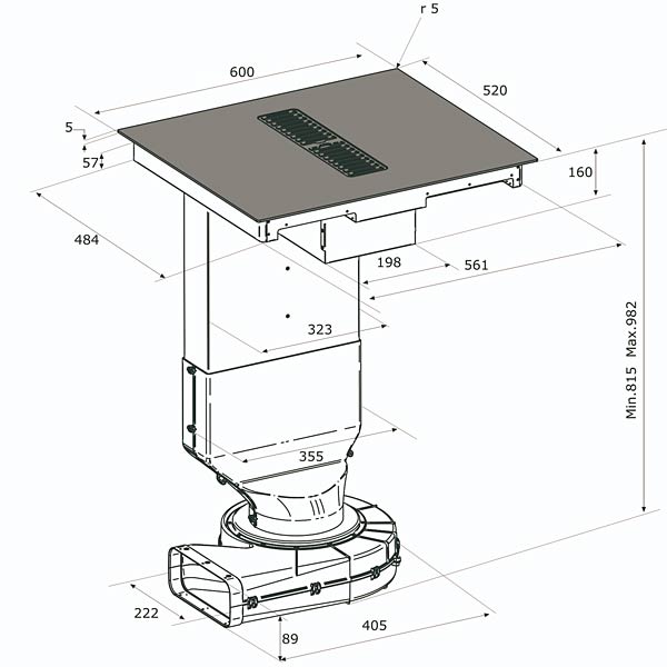 Airforce Centrale 60 Tischhaube