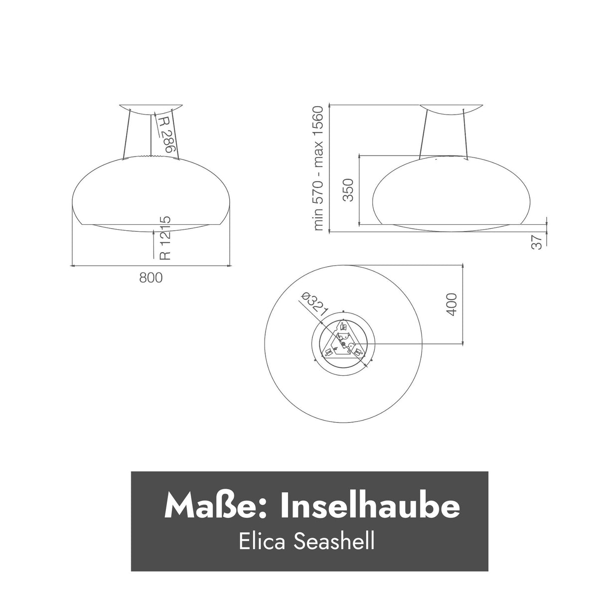 Elica Seashell Inselhaube