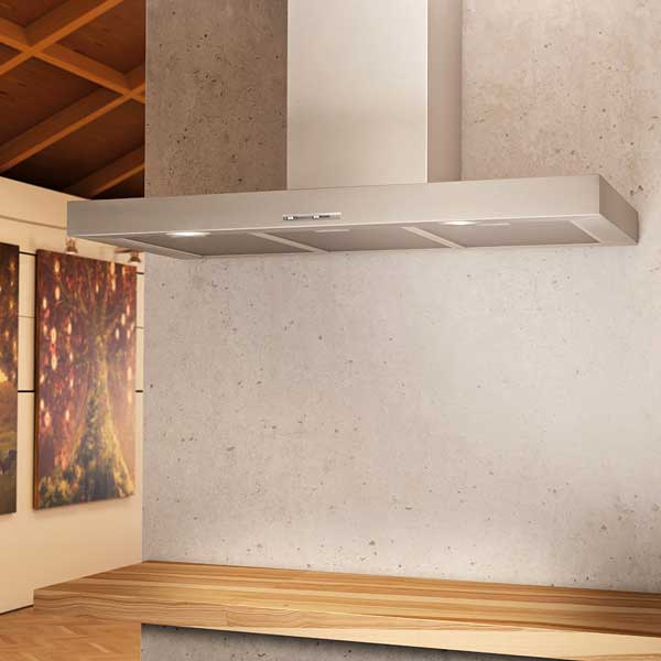 Wandhaube Adria New Edelstahl mit LED 