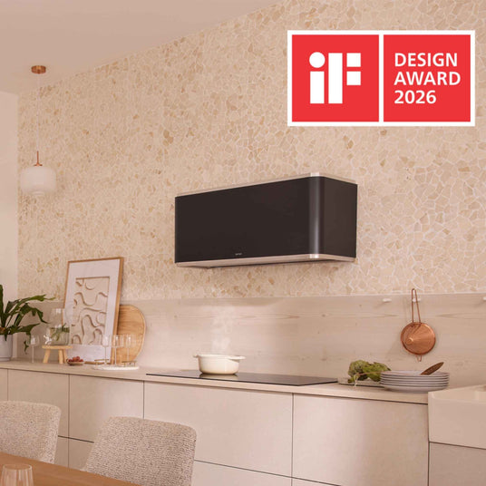 Berbel Curveline BWH CU in heller Küche mit iF Design Award 2026 Auszeichnung.