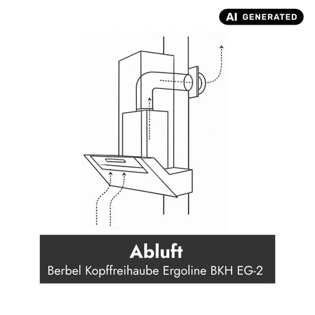 Technische Darstellung der Berbel Ergoline BKH EG-2 im Abluftbetrieb mit Abluftführung nach außen.