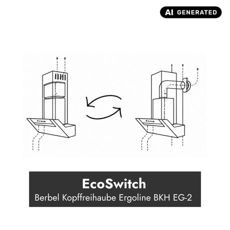 Schema der EcoSwitch-Funktion der Berbel Ergoline BKH EG-2 für den Wechsel zwischen Abluft und Umluft.