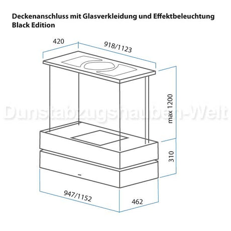 Berbel Deckenanschluss Glasverkleidung + Effektbeleuchtung