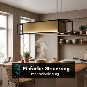 Schwebende Inselhaube berbel Skyline Frame mit Fernbedienung, Liftfunktion und hochwertiger Made in Germany Qualität