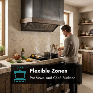 Novy Pro Kochfeld mit Chef-Funktion, Pot Move und Timer für präzises Kochen