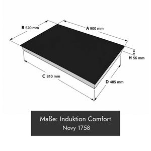 Novy 1758 Comfort Induktionskochfeld mit 5 Kochzonen und Gerätemaß 900 x 520 x 56 mm
