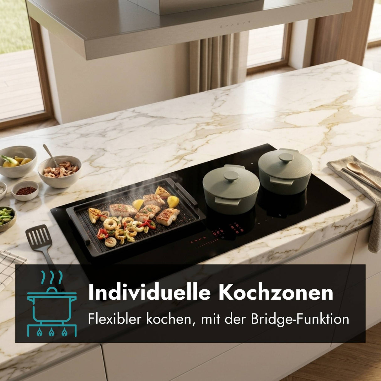 Novy Induktion Power Kochfeld für präzises Kochen mit leistungsstarken Kochzonen