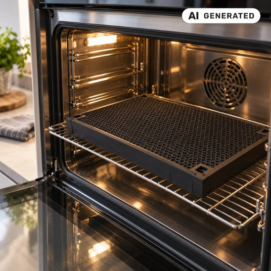 Novy Monoblockfilter zur Regeneration im Backofen platziert