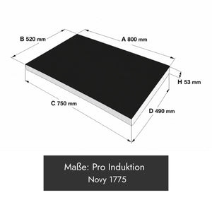 Novy Pro 1775 Induktionskochfeld, 800 x 520 x 53 mm, schwarz mit Slider-Touch-Bedienung