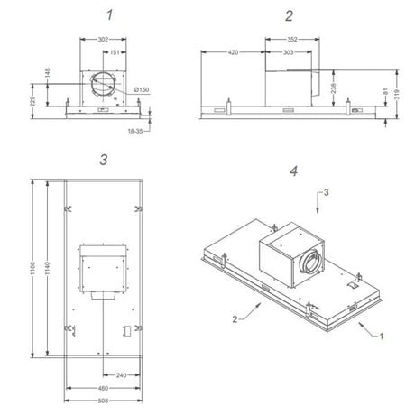 Novy Pureline Deckenlüfter ohne Beleuchtung