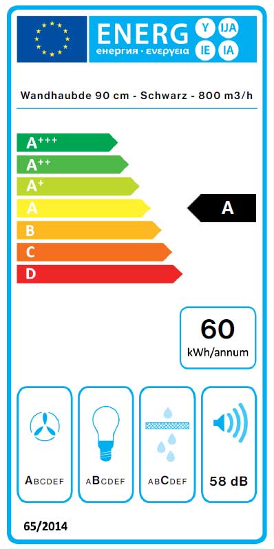 Kopffreihaube Quasar von Falmec Schwarz oder Weiß