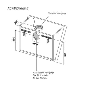Kopffreihaube Quasar von Falmec Schwarz oder Weiß