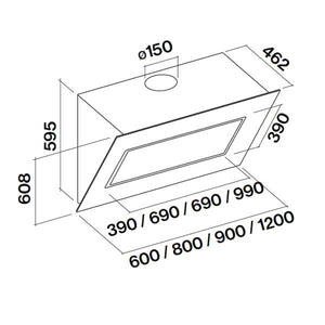 Kopffreihaube Quasar von Falmec Schwarz oder Weiß