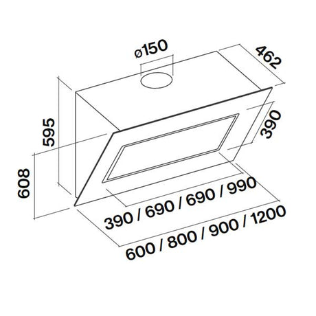 Kopffreihaube Quasar von Falmec Schwarz oder Weiß