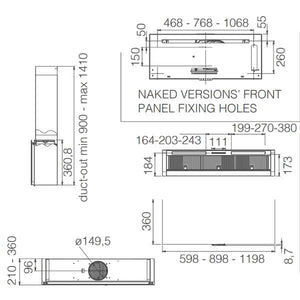 Kamin-Kit Edelstahl für elica Wandhauben