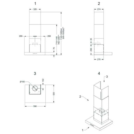 Novy Salsa Wandhaube mit Randabsaugung